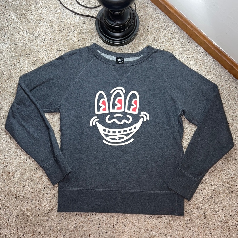 Uniqlo Keith Haring 3 Eyed Face Gray MoMA Collab Sweatshirt- XS